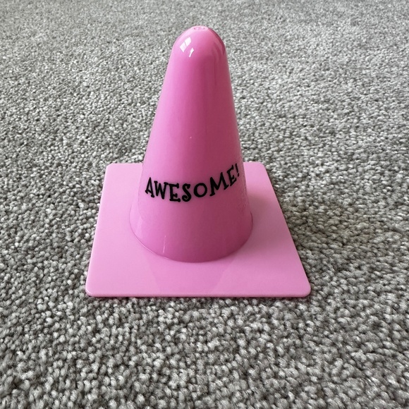 Pink Traffic Cone Decoration with "Awesome" Decoration - Picture 1 of 6